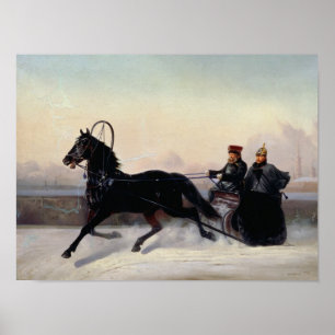Emperor Nicholas Ik rijd in een hoed Poster