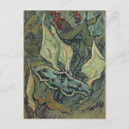 Emperor of Great Peacock Moth Van Gogh Fine Art Briefkaart (Voorkant)