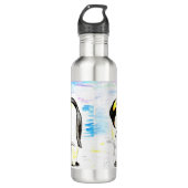 Emperor Penguin and Chick Watercolor Painting Waterfles (Voorkant)