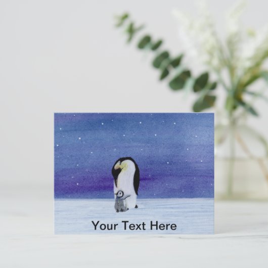 Emperor Penguin Briefkaart (Staand voorkant)