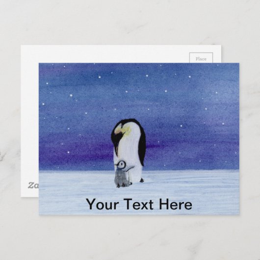 Emperor Penguin Briefkaart (Voorkant / Achterkant)