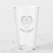 Emperor Penguin Family Love Heart Glas (Achterkant)