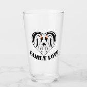Emperor Penguin Family Love Heart Glas (Voorkant)