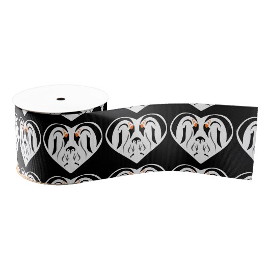 Emperor Penguin Family Love Heart Grosgrain Lint (Spoel)