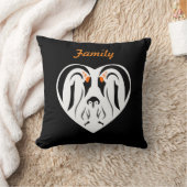 Emperor Penguin Family Love Heart Kussen (Deken)