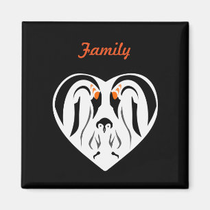 Emperor Penguin Family Love Heart Magneet