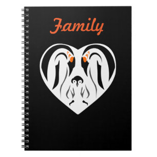 Emperor Penguin Family Love Heart Notitieboek