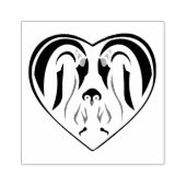 Emperor Penguin Family Love Heart Rubberstempel (Afrduk)
