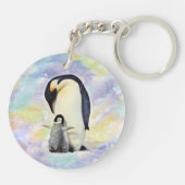 Emperor Penguin met Baby Chick Sleutelhanger (Achterkant)