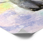 Emperor Penguin met Baby Chick Waterverf Poster (Hoek)