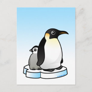 Emperor Penguin met Chick Briefkaart