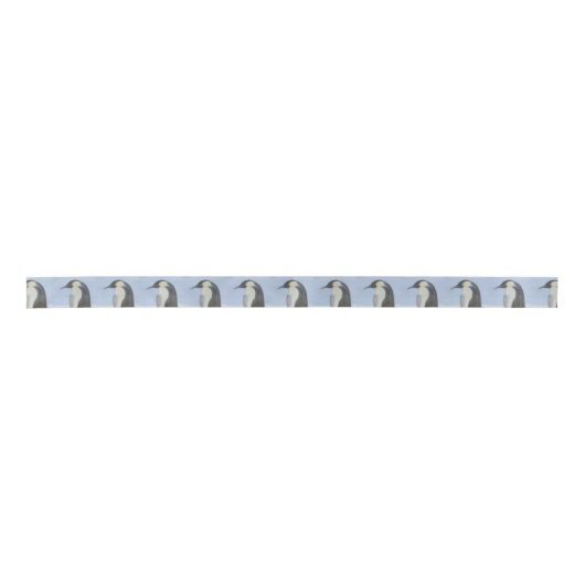 Emperor Penguin Satin Ribbon Satijnen Lint (Voorkant)
