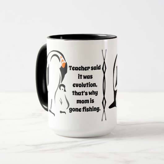 Emperor Penguin Vader die bij Zoon staat Mok (Voorkant links)