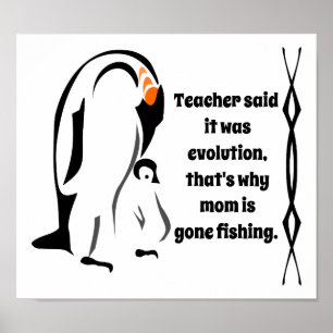 Emperor Penguin Vader die bij Zoon staat Poster