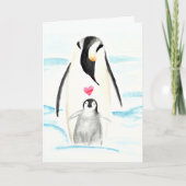 Emperor Penguin Waterverf adoptiedag Kaart (Voorkant)