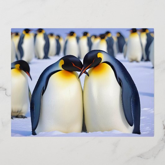 Emperor Penguins Animal Natuur Wildlife Affection Folie Feestdagen Briefkaart (Voorkant)
