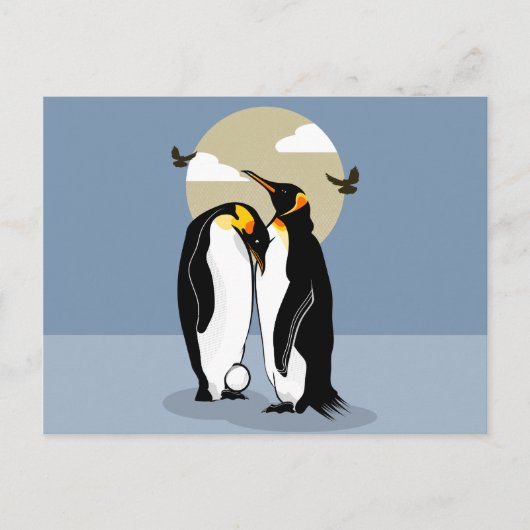Emperor Penguins met eieren Briefkaart (Voorkant)