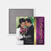 Emperor Pink Photo Save The Date Magnet (Voorkant / Achterkant)