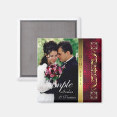 Emperor Red Photo Save the Date Magnet (Voorkant / Achterkant)