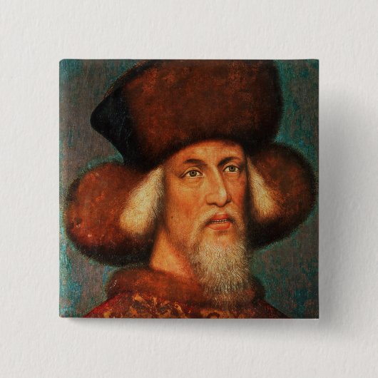 Emperor Sigismund , 1433 Vierkante Button 5,1 Cm (Voorkant)