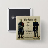 Emperor Wilhelm I en Prince Bismarck Vierkante Button 5,1 Cm (Voorkant /achterkant)