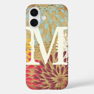  Emphera Modern Flower Monogram Galaxy iPhone 16 Hoesje