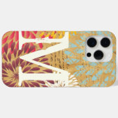 Emphera Modern Flower Monogram Galaxy Case-Mate iPhone Case (Achterkant (horizontaal))