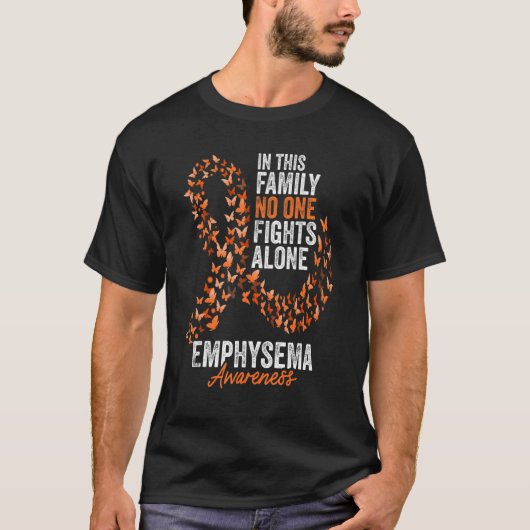 Emphysema Awareness Month Butterflies Oranje Ribbo T-shirt (Voorkant)