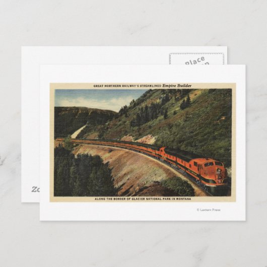 Empire Builder-trein Briefkaart (Voorkant / Achterkant)