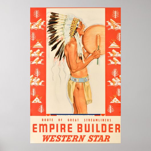 Empire Builder - Western Star - Oude Reisposter Poster (Voorkant)