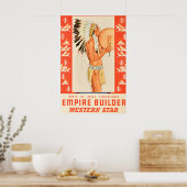 Empire Builder - Western Star - Oude Reisposter Poster (Keuken)