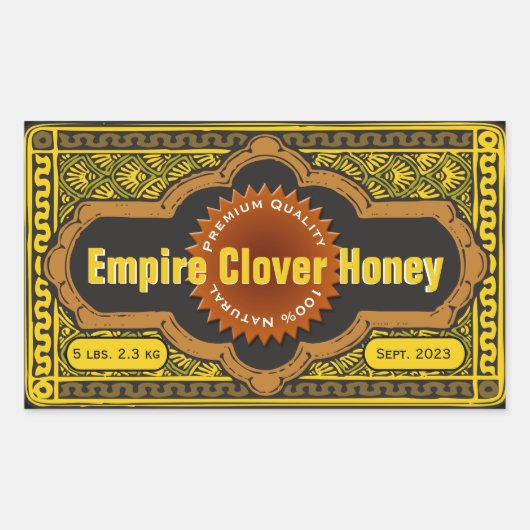 Empire Clover Grote Honing Jar Rechthoekige Sticker (Voorkant)