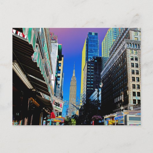 Empire Sate Building uit 42nd St. New York Poster Briefkaart (Voorkant)