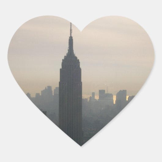 Empire State Building bij schemering Hart Sticker (Voorkant)