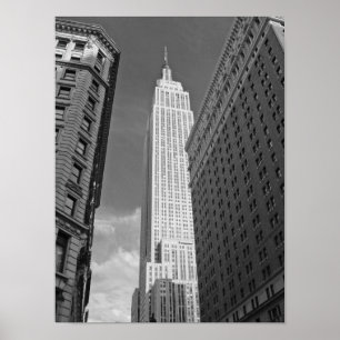 Empire State Building Black and White Photography Poster