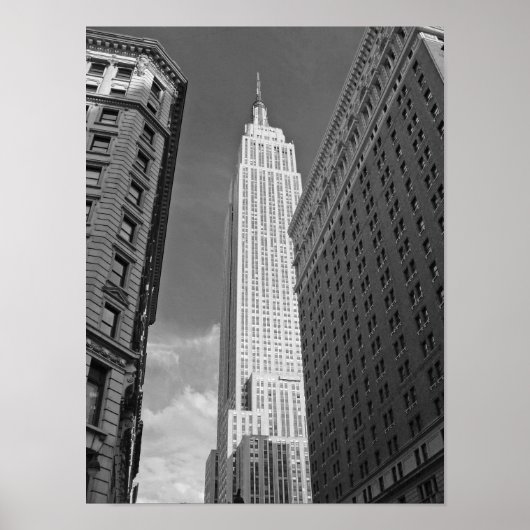 Empire State Building Black and White Photography Poster (Voorkant)