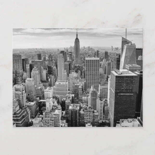 Empire State Building Black White New York City Briefkaart Zazzle.nl