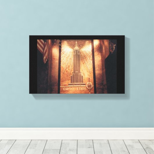 Empire State Building Canvas Print (Insitu (Houten vloer))