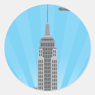 Empire State Building (eenvoudige geschiedenis) Ronde Sticker