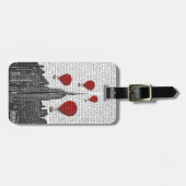 Empire State Building en Red Hot Air Luchtballonne Bagagelabel (Voorkant horizontaal)