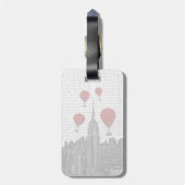 Empire State Building en Red Hot Air Luchtballonne Bagagelabel (Achterkant verticaal)