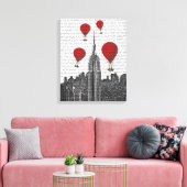 Empire State Building en Red Hot Air Luchtballonne Canvas Afdruk (Insitu (Woonkamer))