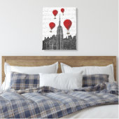 Empire State Building en Red Hot Air Luchtballonne Canvas Afdruk (Insitu (Slaapkamer))