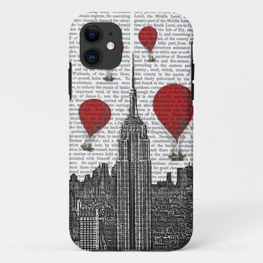 Empire State Building en Red Hot Air Luchtballonne Case-Mate iPhone Case (Achterkant)