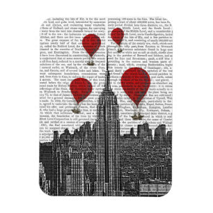 Empire State Building en Red Hot Air Luchtballonne Magneet