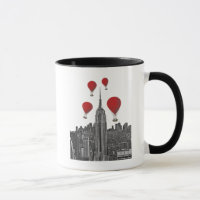 Empire State Building en Red Hot Air Luchtballonne