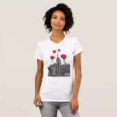 Empire State Building en Red Hot Air Luchtballonne T-shirt (Voorkant volledig)