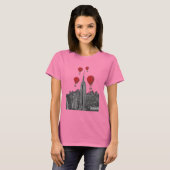 Empire State Building en Red Hot Air Luchtballonne T-shirt (Voorkant volledig)