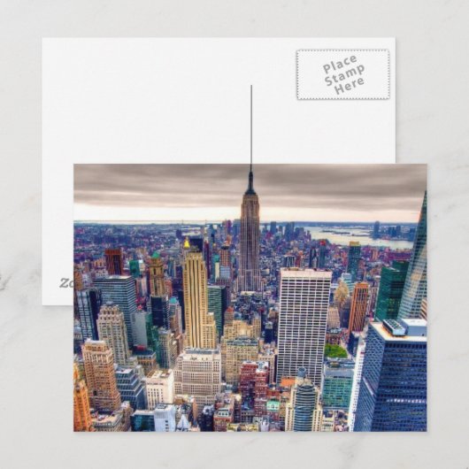 Empire State Building en Uit het stadscentrum Briefkaart (Voorkant / Achterkant)