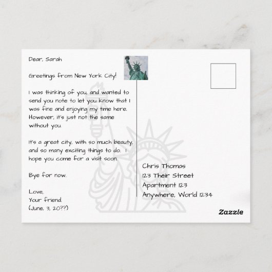 Empire State Building in Dusk, New York Briefkaart (Achterkant)